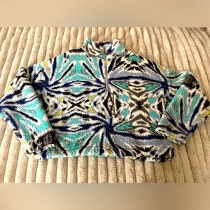 Warm & Cozy Blue Crop Bomber Jacket